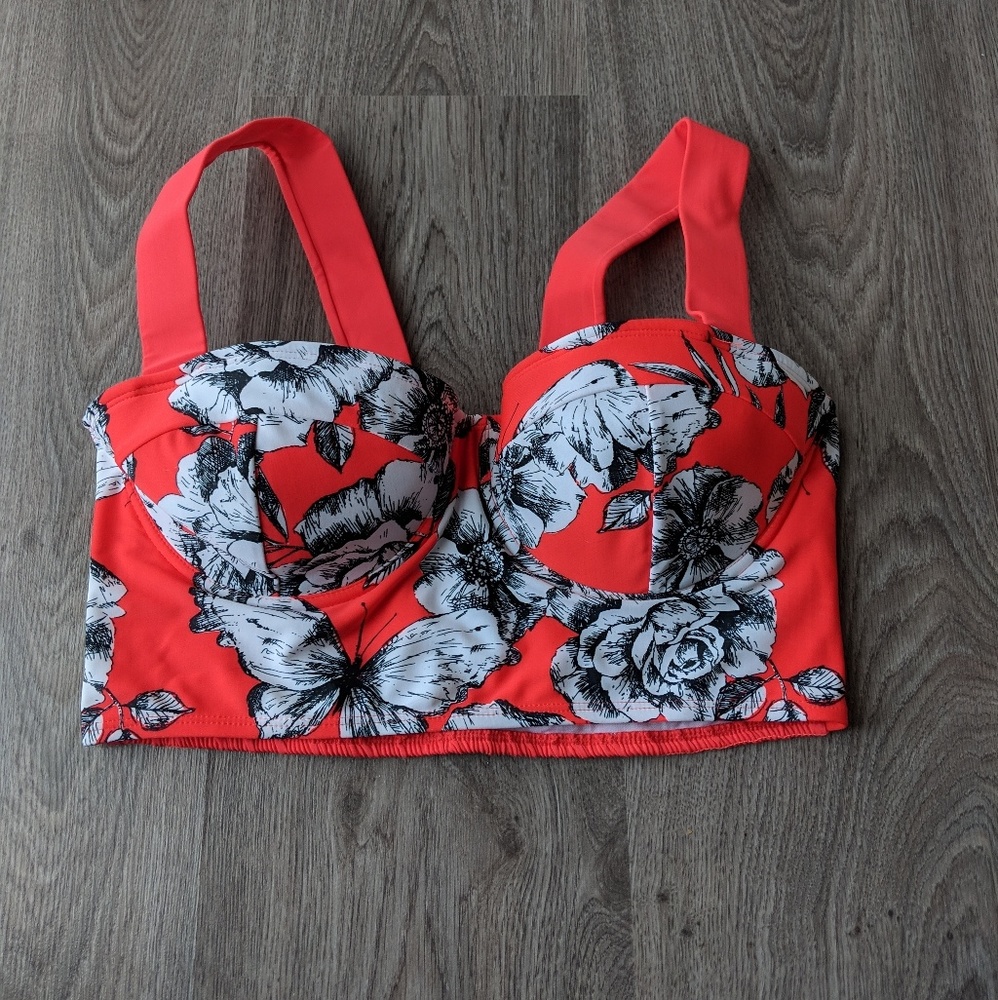 Marina West Floral Cropped Swim Top